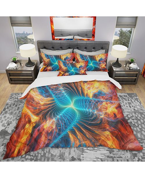 Design Art Designart Orange And Blue Turbine Modern And