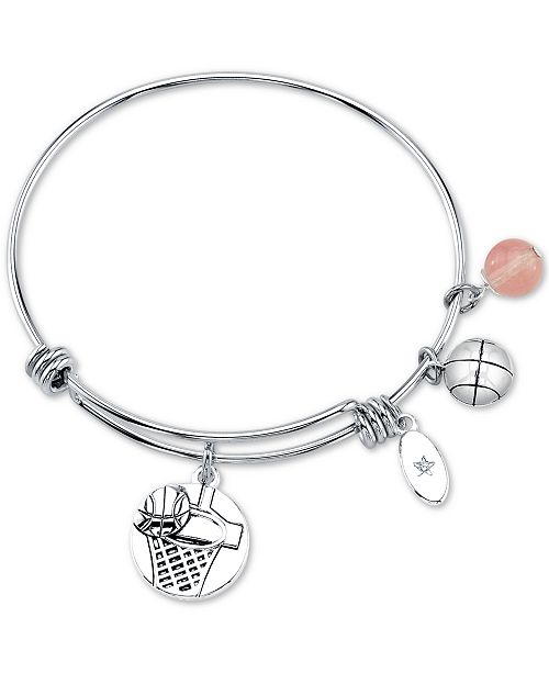 Unwritten Basketball Charm And Cherry Quartz 8mm Adjustable