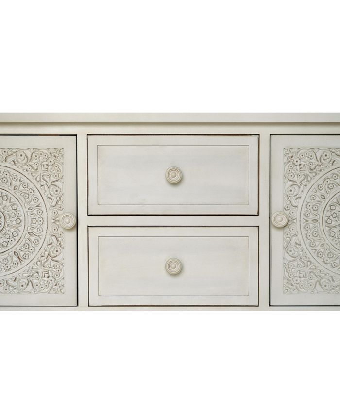 Gallerie Décor Antiqued Carved Console Table Macy's