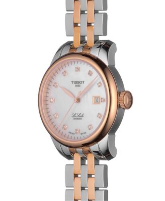 Women's Swiss Automatic Le Locle Diamond-Accent Two-Tone Stainless Steel Bracelet Watch 29mm