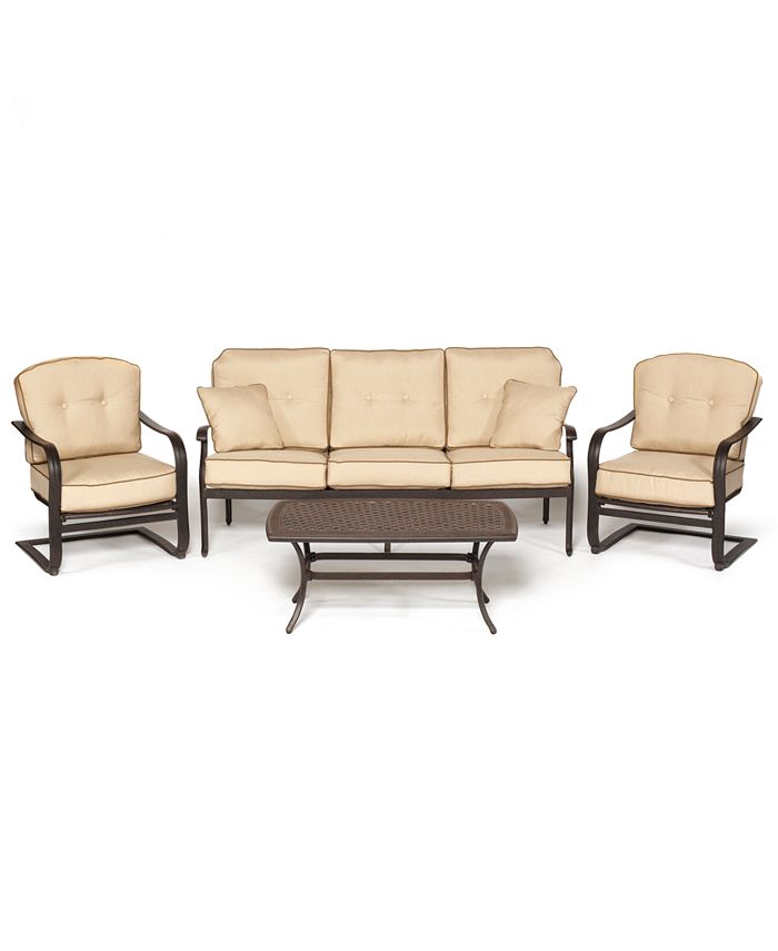 Furniture Bellingham Outdoor Cast Aluminum 4Pc. Seating Set (1 Sofa, 2