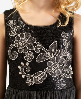 Bonnie Jean Big Girls' Sequin Bodice Santa Dress Fur Ireland