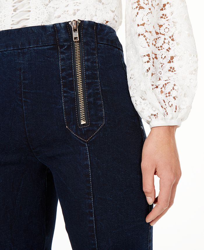 Nanette Lepore Cropped Zip-Front Jeans, Created for Macy's & Reviews ...