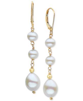 EFFY Collection EFFY® Cultured Freshwater Pearl (5-1/2 & 8mm) Drop ...