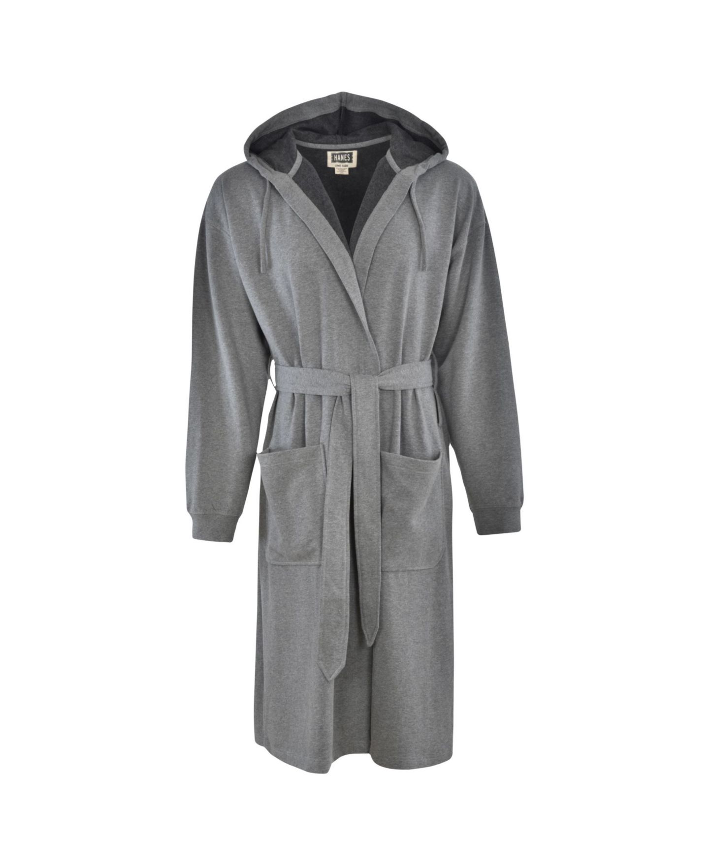 Халат Hooded для мужчин, флис — Hanes, цвет: Меланжевый серый — фото 1