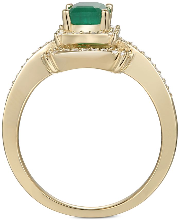 Macy's Emerald (9/10 ct. t.w.) & Diamond (1/3 ct. t.w.) Statement Ring