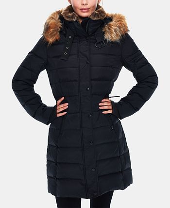 S13 Uptown Faux Fur Trim Matte Puffer Coat Macy s