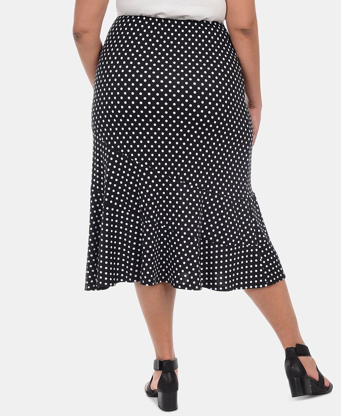 NY Collection Plus Size Seamed Midi Skirt - Macy's