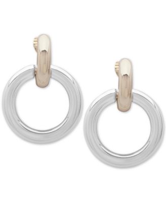 Lauren Ralph Lauren - Two-Tone Circle Clip-On Drop Earrings