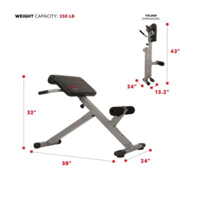 45° Hyperextension Roman Chair Machine, Height Adjustable Home Exercise Sport Bench, Foldable, SF-BH6629