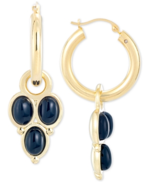 image of Signature Gold Onyx Drop Earrings in 14k Gold Over Resin, Created for Macy-s