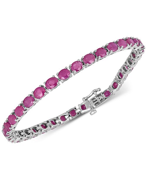 Macy's Certified Ruby Tennis Bracelet (17 ct. t.w.) in ...