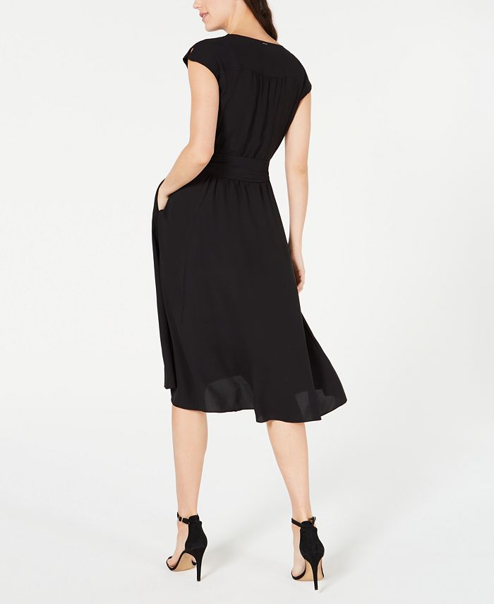 Anne Klein Belted A-Line Dress - Macy's