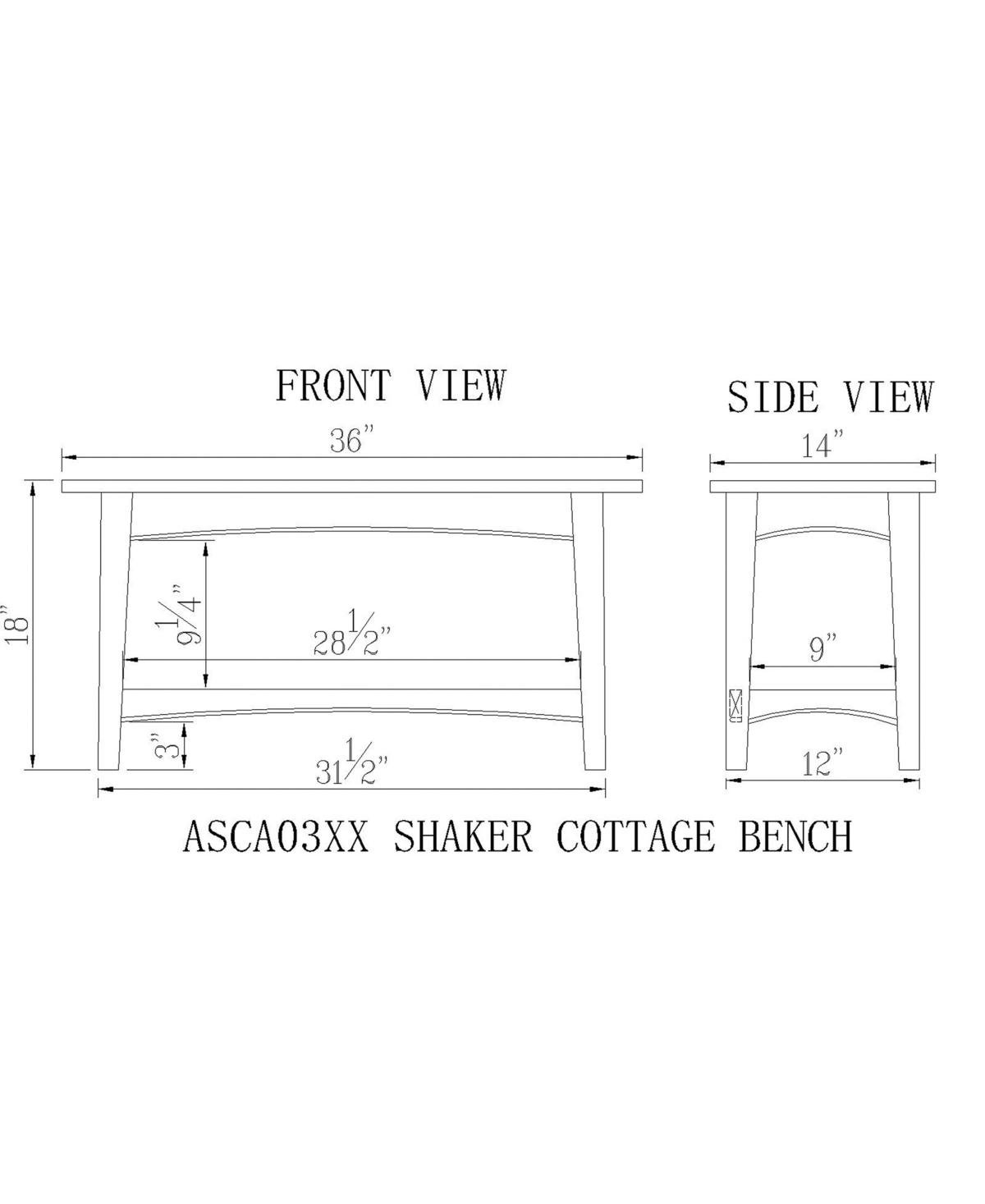 Shaker Cottage Tray Shelf Coat Hook with Bench Set
