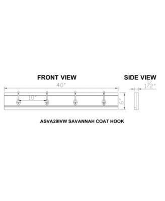 Savannah Coat Hook with Bench Set, Ivory