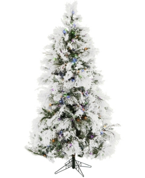 Christmas Time 65' Frosted Fir Snowy Artificial Christmas Tree with Multi-Color Led String Lighting and Holiday Soundtrack