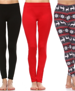White Mark Pack of 3 Leggings