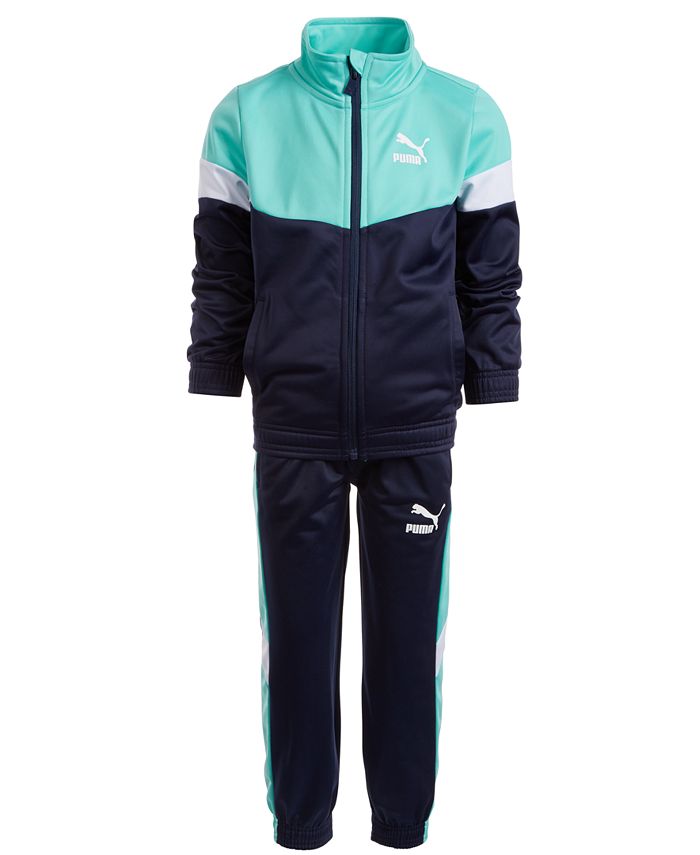 Puma Little Boys 2 Pc. Colorblocked Tricot Jacket Track Pants