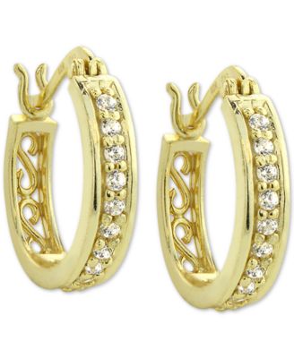 Giani Bernini 18k Gold-Plate Cubic Zirconia Hoop Earrings, Created For ...