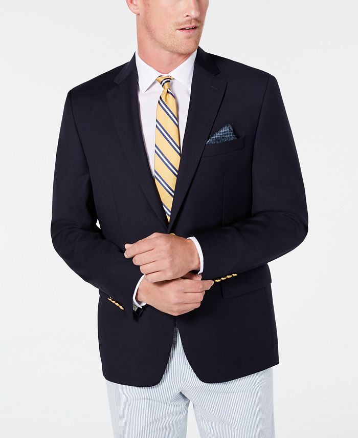 Essentials Men's Long-Sleeve Classic-Fit Button-Front Stretch Blazer