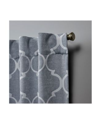 Treillage Woven Blackout Hidden Tab Top 52" X 84" Curtain Panel Pair