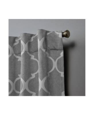 Treillage Woven Blackout Hidden Tab Top 52" X 96" Curtain Panel Pair