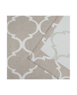 Treillage Woven Blackout Hidden Tab Top 52" X 96" Curtain Panel Pair