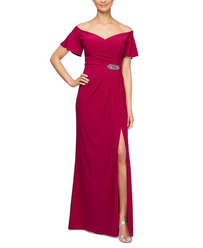 Alex evening off the shoulder gown clearance