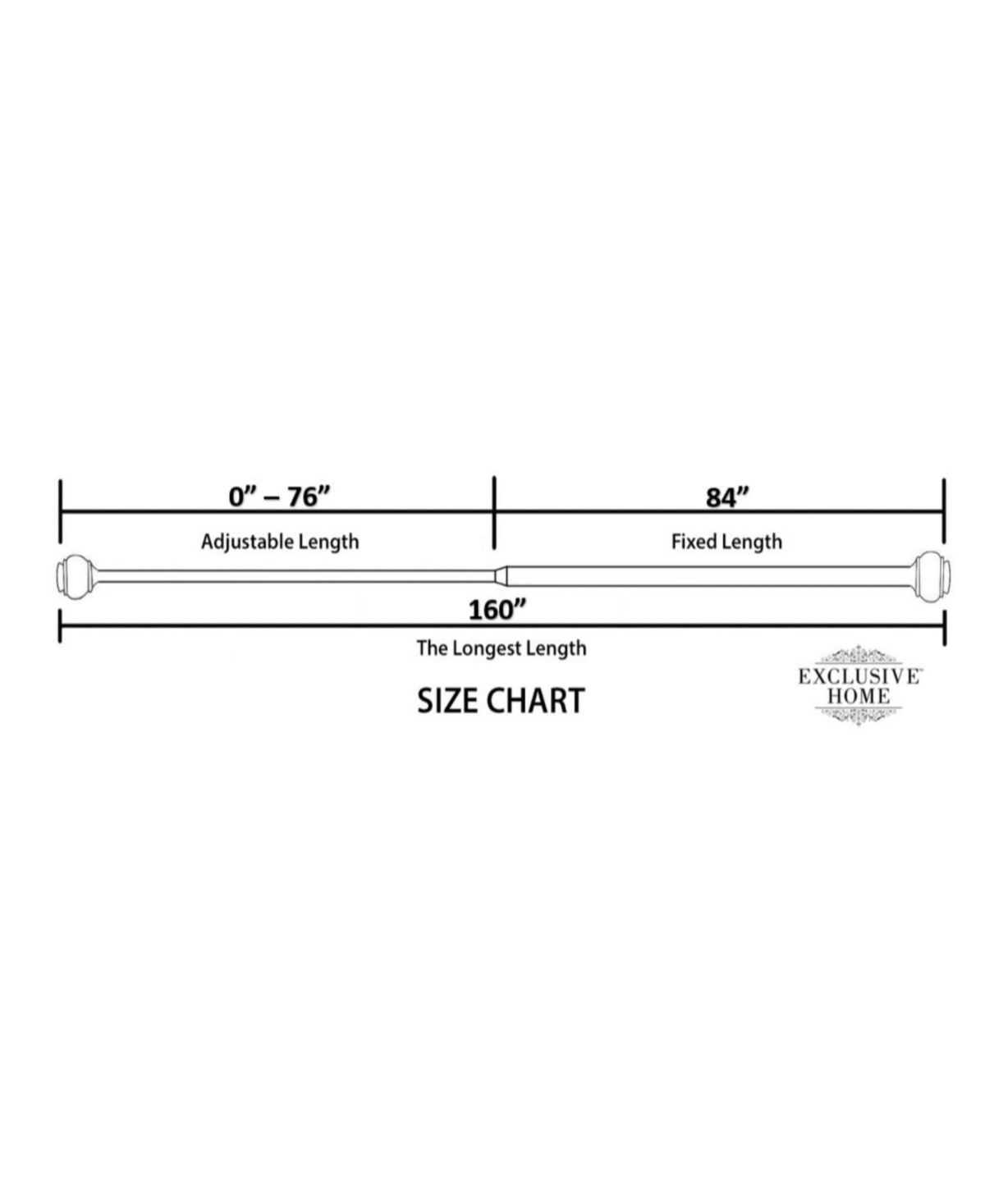 Exclusive Home Crystal Ball Outdoor Curtain Rod and Finial Set, 84