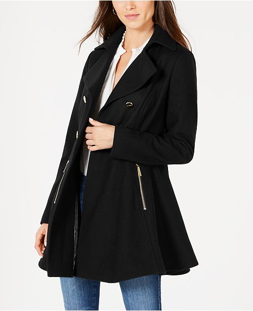 Laundry By Shelli Segal Double Breasted Skirted Peacoat Reviews