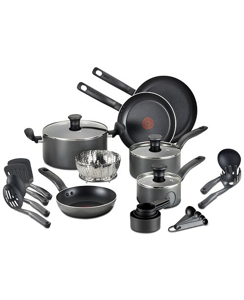 T Fal 18 Pc Nonstick Cookware Set Reviews Macy S