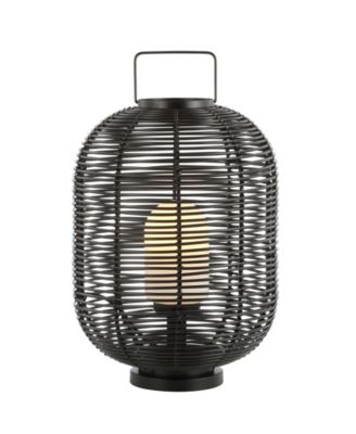 Kandella 26.7" Outdoor Woven Oval Asian LED Lantern