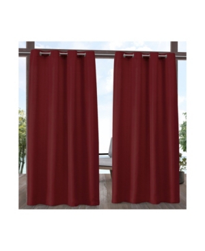 Exclusive Home Indoor/outdoor Solid Cabana Grommet Top Curtain Panel Pair, 54" X 108" In Red