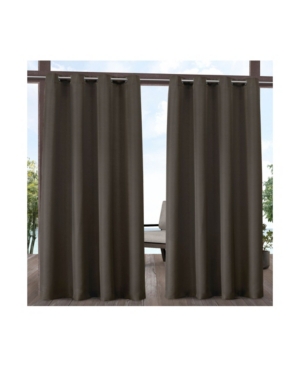 Exclusive Home Indoor/outdoor Solid Cabana Grommet Top Curtain Panel Pair, 54" X 108" In Dark Brown