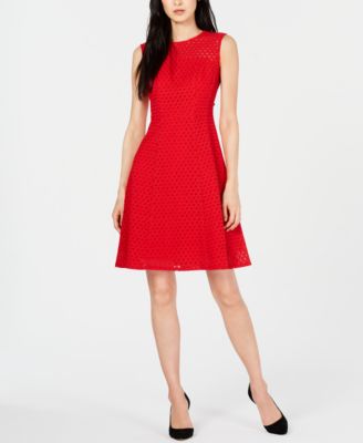 Nanette Lepore - Cotton Eyelet Fit & Flare Dress