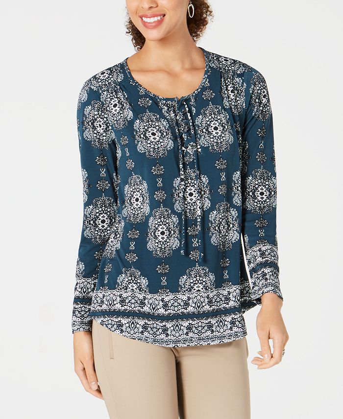 macy's inc long sleeve tops