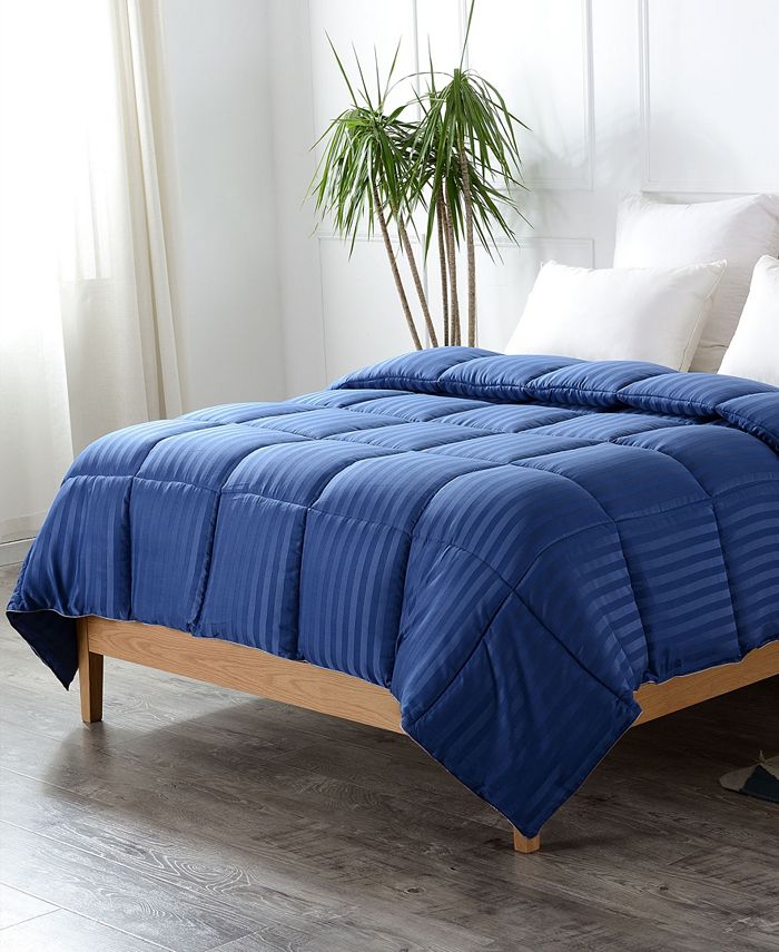 Cheer Collection Down Alternative Striped Queen Comforter Macy's