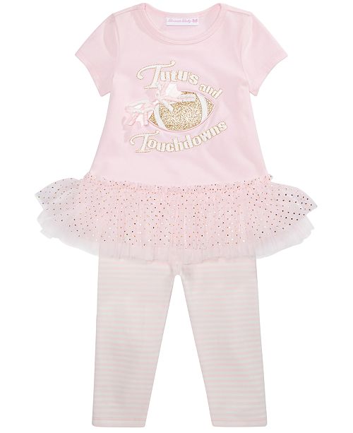 Bonnie Baby Baby Girls Tutus And Touchdowns Top Leggings Set