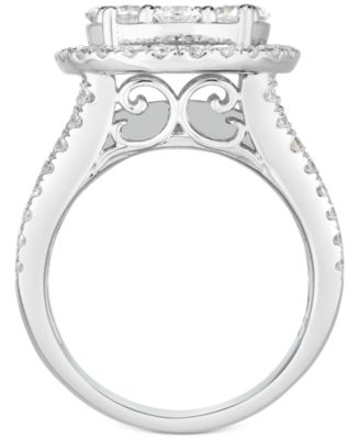 TruMiracle™ Diamond Halo Cluster Engagement Ring (3 ct. t.w.) in 10k White Gold