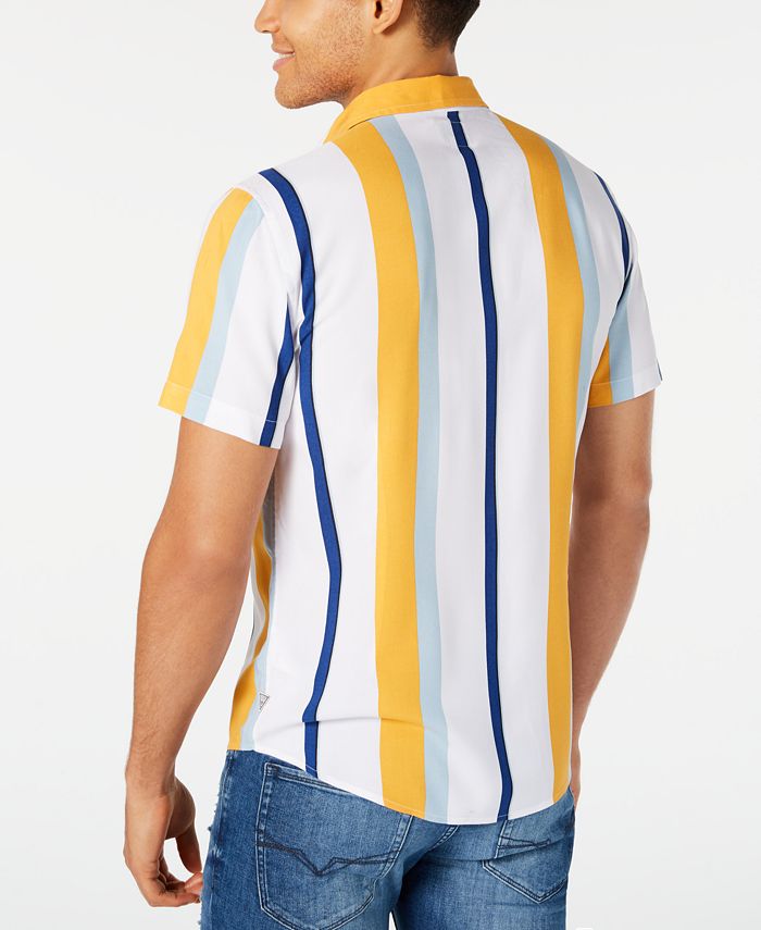 GUESS Men's Vertical Stripe Shirt - Macy's