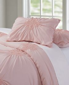 Georgia Rouched 3 Piece Full/Queen Comforter Set