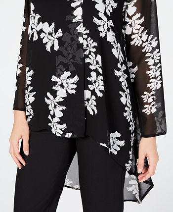 Alfani Women's High Low Tunic Black Size X-Small