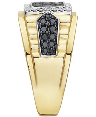 EFFY&reg; Men's Diamond Cluster Ring (1 ct. t.w.) in 14k Gold & White Gold