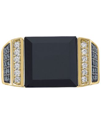 EFFY&reg; Men's Black Onyx & Diamond (5/8 ct. t.w.) Ring in 14k Gold