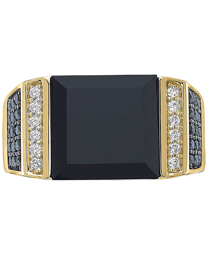 Effy Collection Effy® Mens Black Onyx And Diamond 5 8 Ct T W Ring In