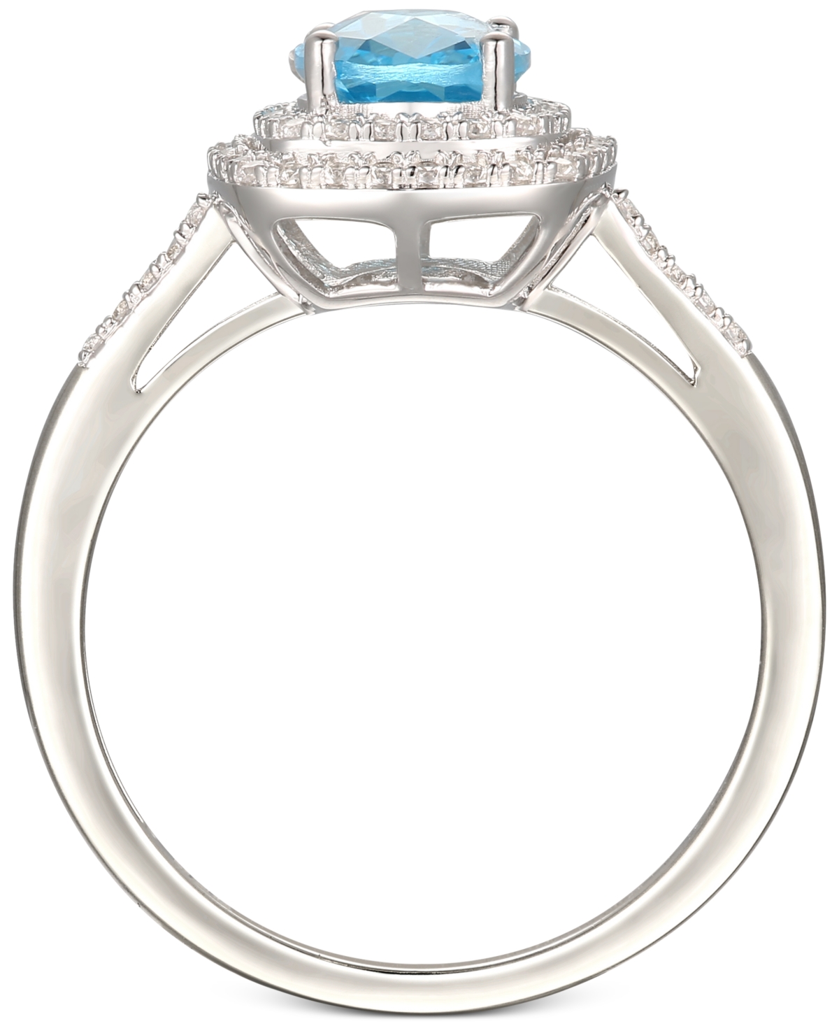 Blue Topaz (1-3/8 ct. t.w.) & Diamond (1/4 ct. t.w.) Ring in 14k- White Gold