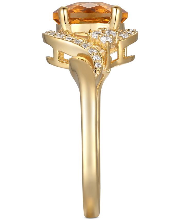 Macy's Citrine (1-5/8 ct. t.w.) & Diamond (1/5 ct. t.w.) in 14k Gold ...