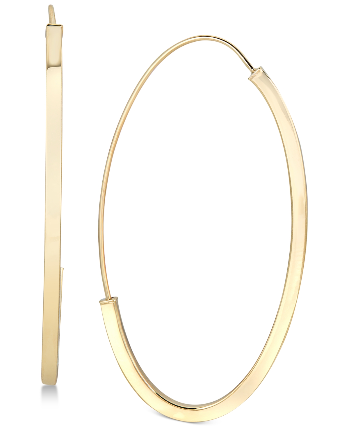 Threader Hoop Earrings in 14k Gold - Gold