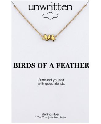 Unwritten Bird Pendant Necklace in 14k Gold-Plated Sterling Silver 