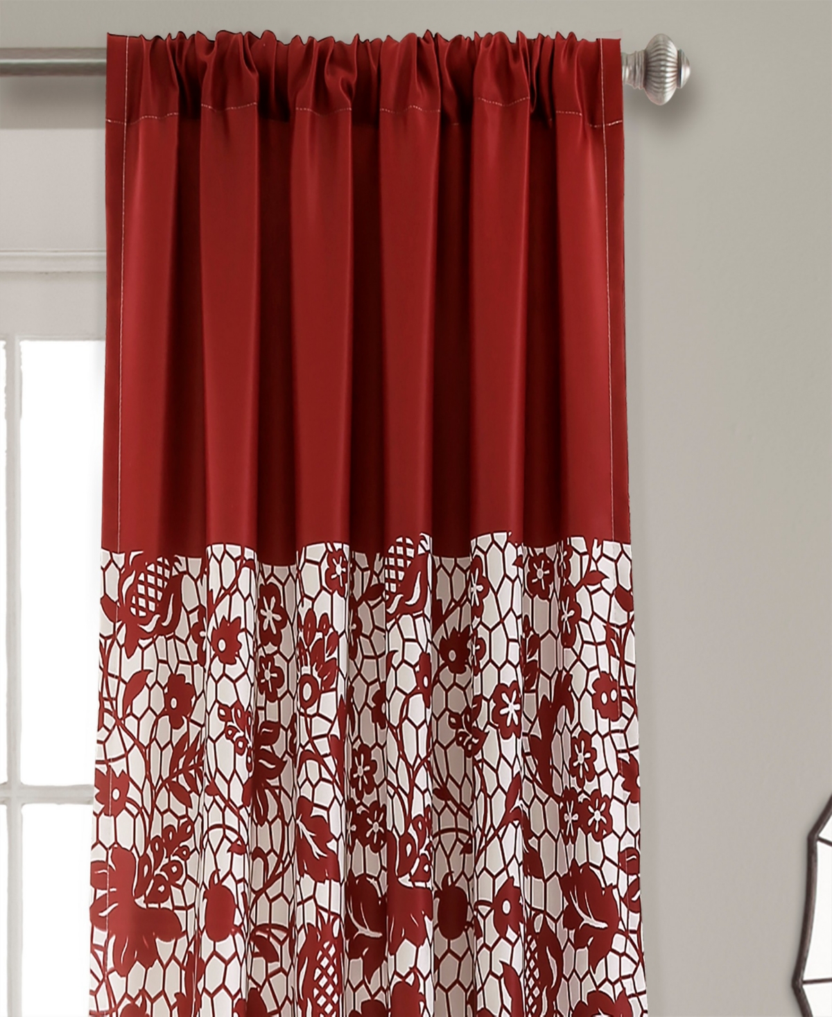 Estate Garden Lace Print 52" x 84" Curtain Set